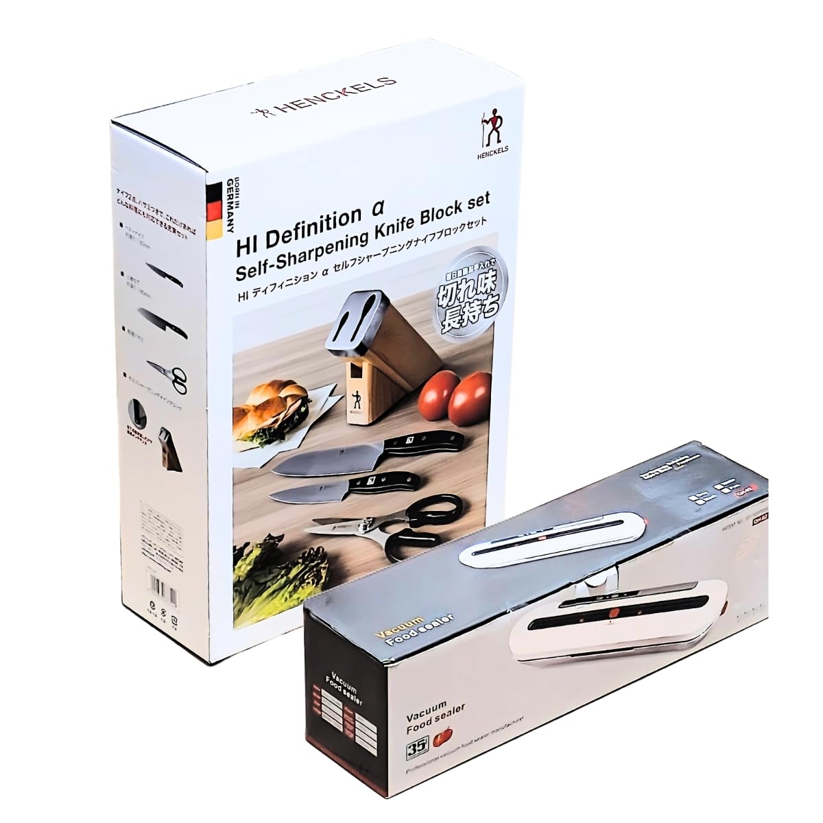 【CHAOYILIU オリジナル セルフシャープニングナイフブロックセット、真空パック器 調理器具 キッチン家電 [並行輸入品]