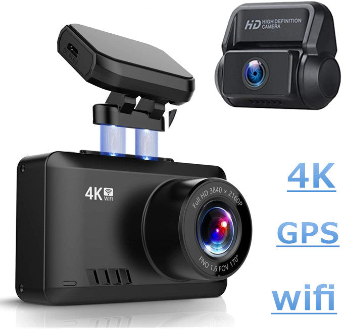 ドライブレコーダー 4K 前後カメラ 高画質 500万画素 170° 広視野角 SONY 車載カメラ 駐車監視 Gセンサー 衝撃録画 動体検知 WDR 機能搭載 GPS内蔵 LED信号対応 暗視機能 常時録画 音声記録 32GBカード付属