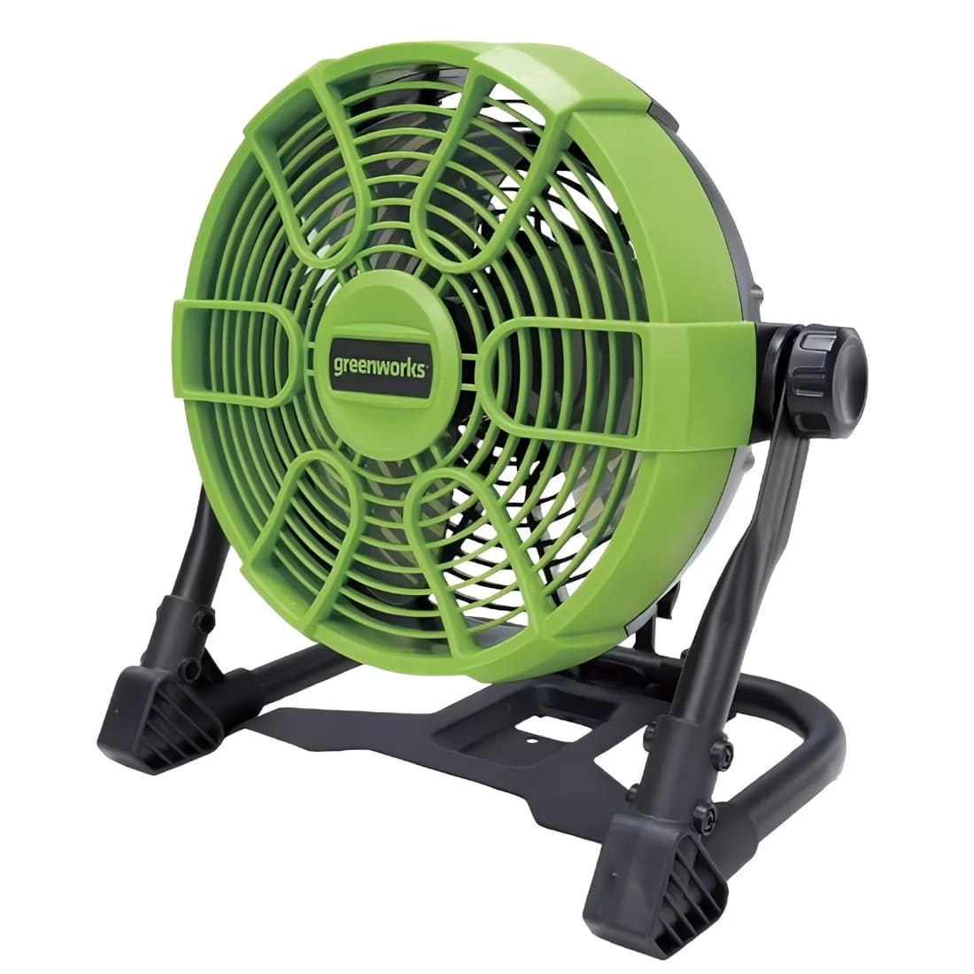 Greenworks 24V ポータブルファン PAG401 5段階の風量調節 上下360°回転 ハンドル付きで持ち運びに便利 卓上扇風機
