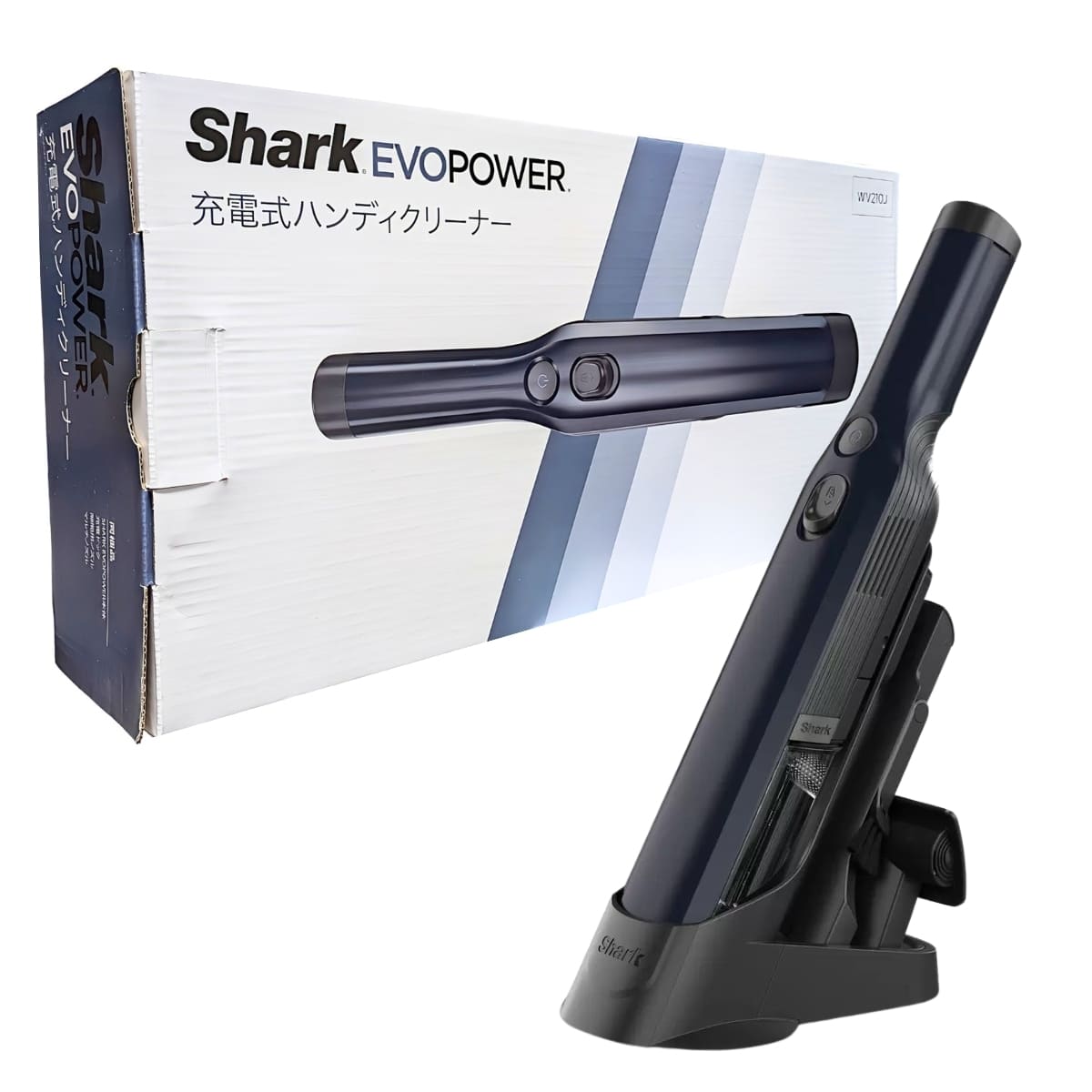 Shark EVOPOWER シャーク ハンディクリーナー WV210J  家庭用 7.2V 充電式 リチウムイオン 同梱品 本体 充電ドック 隙間用ノズル マルチノズル コストコ限定 カラー ロイヤルブルー