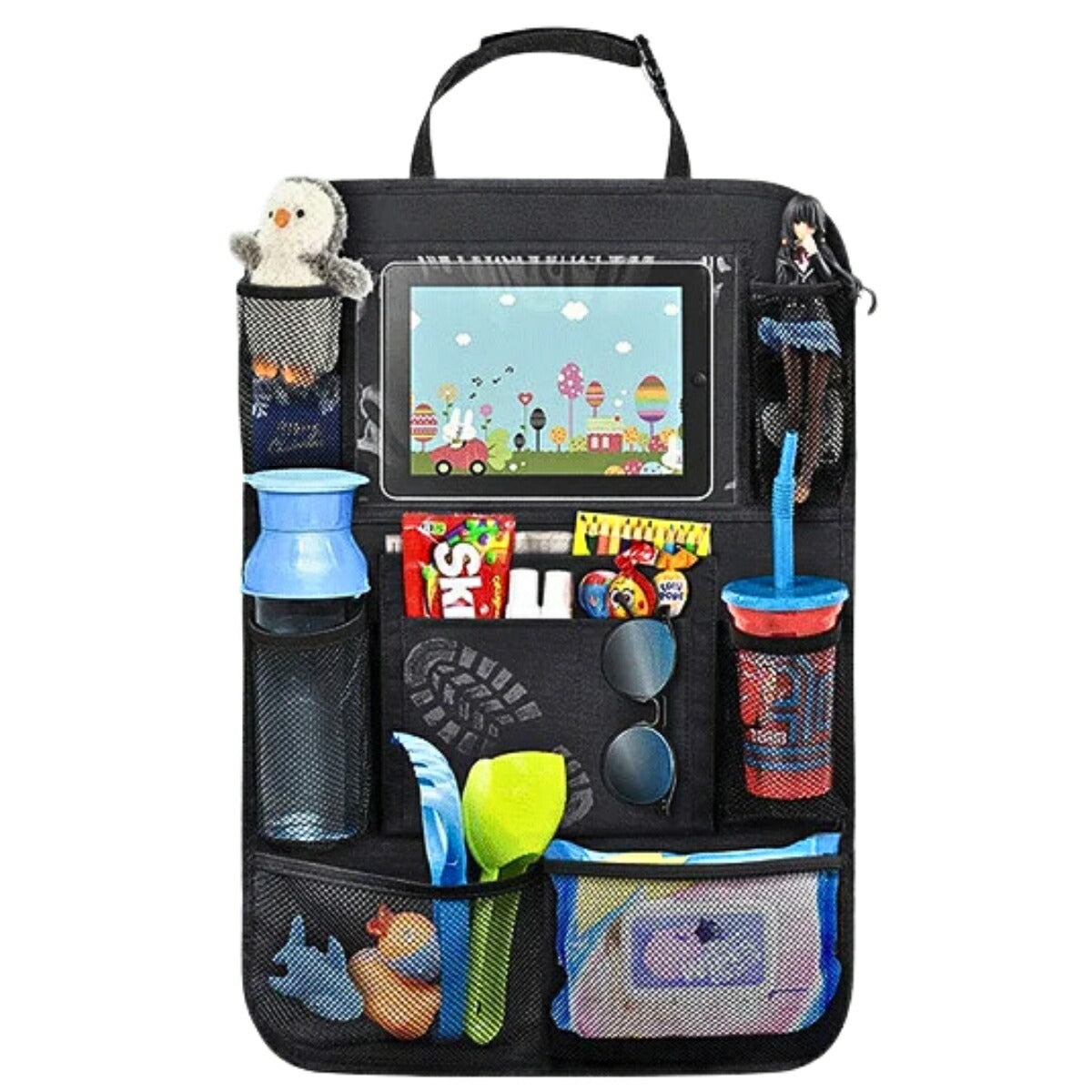 CHAOYILIU シートバックポケット 収納ボックス 車用 収納 ポケット ベビー キッズ  後部座席 リアシート用 防水 防汚 耐久性 シートカラー:ブラック ポリエステル オーガナイザー サイズ:61×41cm 1個