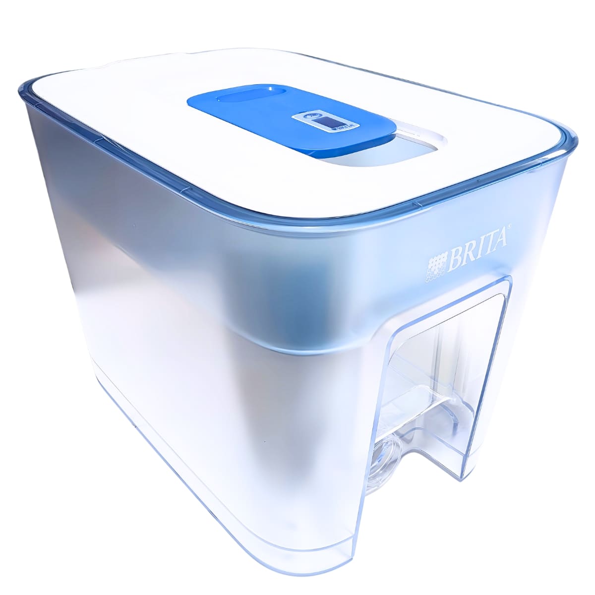 ブリタ 大容量 タンク型 浄水器 フロー 4週間/150L カートリッジ3個付 ろ過水容量 4.85L（全容量8.2L）注ぎ口付き 液晶メモあり サイズ:幅21.4×高さ22.0×奥行30.4 cm ウォーターサーバータイプ  型番:KBFLCB1M