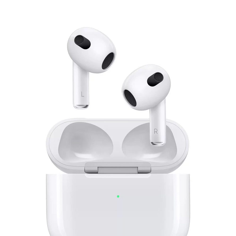 Apple AirPods（第3世代）MME73J/A オープン型 コーデックAAC-ELD 感圧センサー Magsafe充電ケース 左右分離ワイヤレスイヤホン Bluetooth 5.0 空間オーディオ ダイナミックヘッドトラッキング  リモコン・マイク対応 IPX4 連続使用6時間