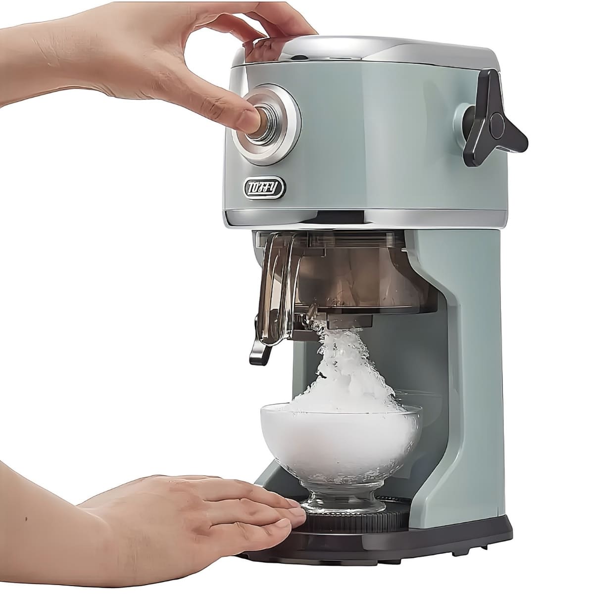 Toffy (トフィー )  電動かき氷器 K-IS13-PA ペールアクア コンパクト ふわふわ氷 かき氷機 ワンタッチ操作 無段階調節 味付き氷 冷凍フルーツ・ジュース・牛乳を凍らせた氷にも対応。ハーフ氷・ミックス氷対応 #64029 熱中症対策 親子で使える 夏 親子 家族 ギフト