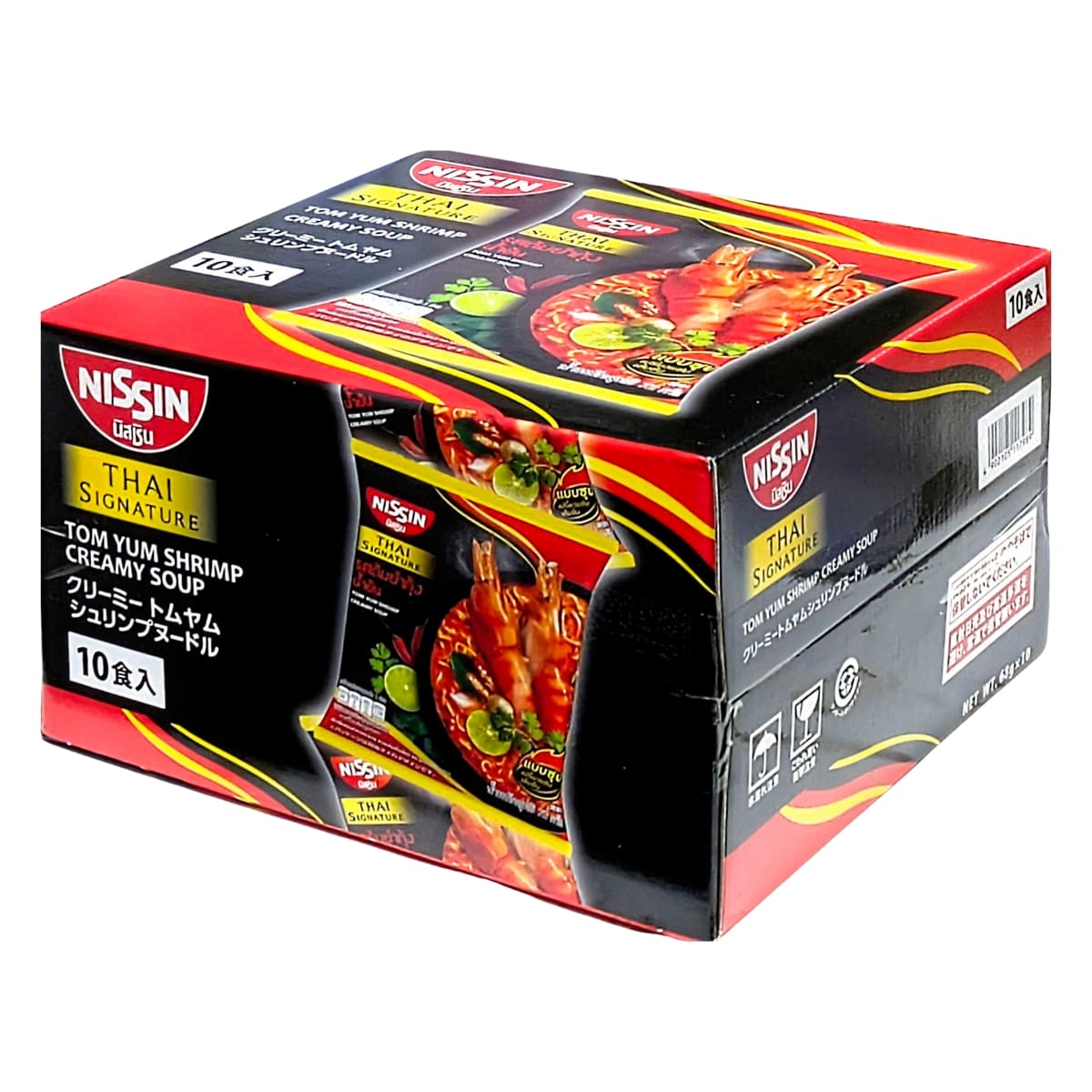 【秋の暮らし 送料無料 即席袋めん】日清 (Nissin) クリーミートムヤムシュリンプヌードル10食入タイシグネチャー 袋麺 タイ製 エスニック料理 アジアン料理 トムヤム クリーミー 袋麺 アジアン麺 行楽 キャンプ飯 家飲み パーティ 夜食 非常食 秋のストックに