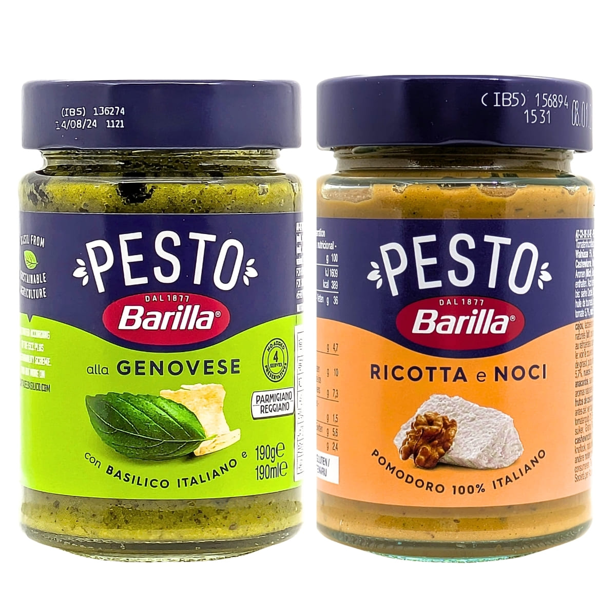 【冬の食卓 送料無料】バリラ( Barilla) ペースト パスタソース 2種アソート (ジェノベーゼソース、リコッタチーズとくるみ(トマトミックスソース) )   イタリア食材 料理 肉 野菜 ピザ お試し2本入り 秋から冬のイベント パーティーに