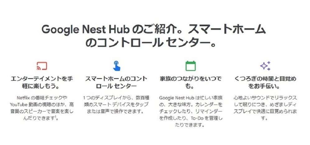 google nest hubのご紹介。スマートホームのコントロールセンター
