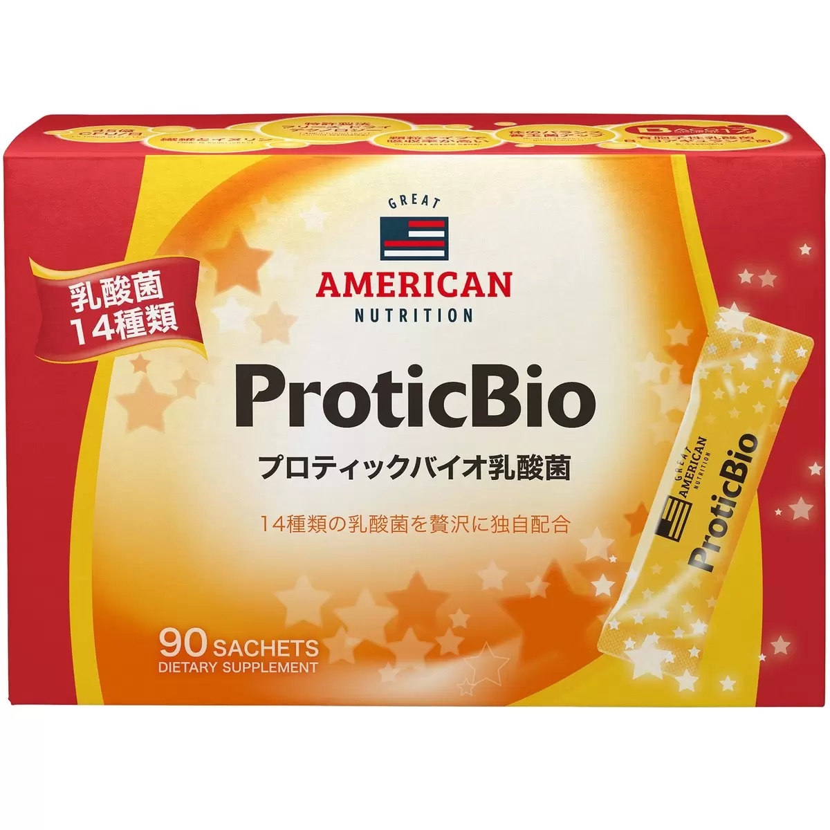プロティックバイオ 乳酸菌 GREAT AMERICAN NUTRITION 14種類の乳酸菌と独自の乳酸菌BACO17が腸内フローラを整る by:超一流ショップ